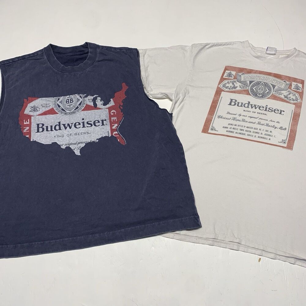 Abercrombie And Fitch Budweiser Shirt XL And Junk Food Sz L Graphic Lot Of 2